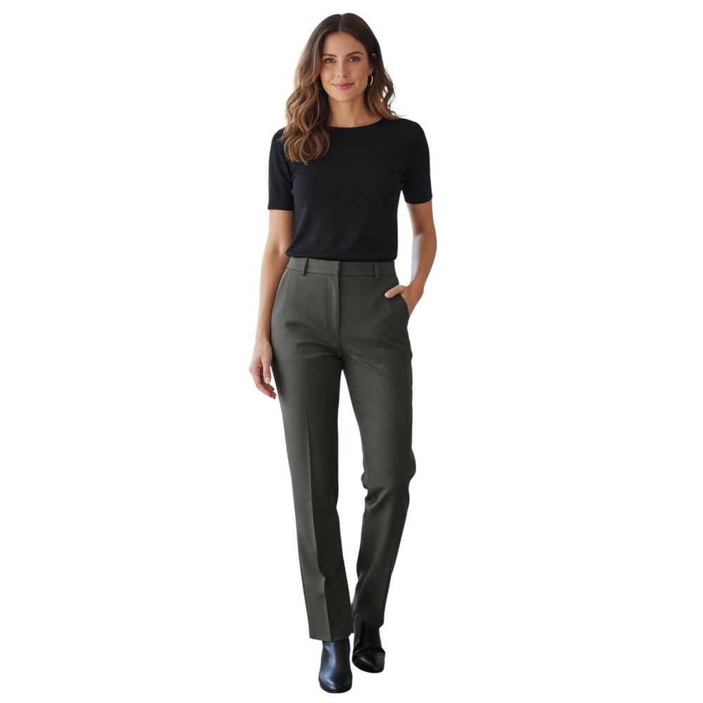 Peserico Italy‎ Womens Wool Blend Straight Leg Dress Pants Charcoal Grey Size 42